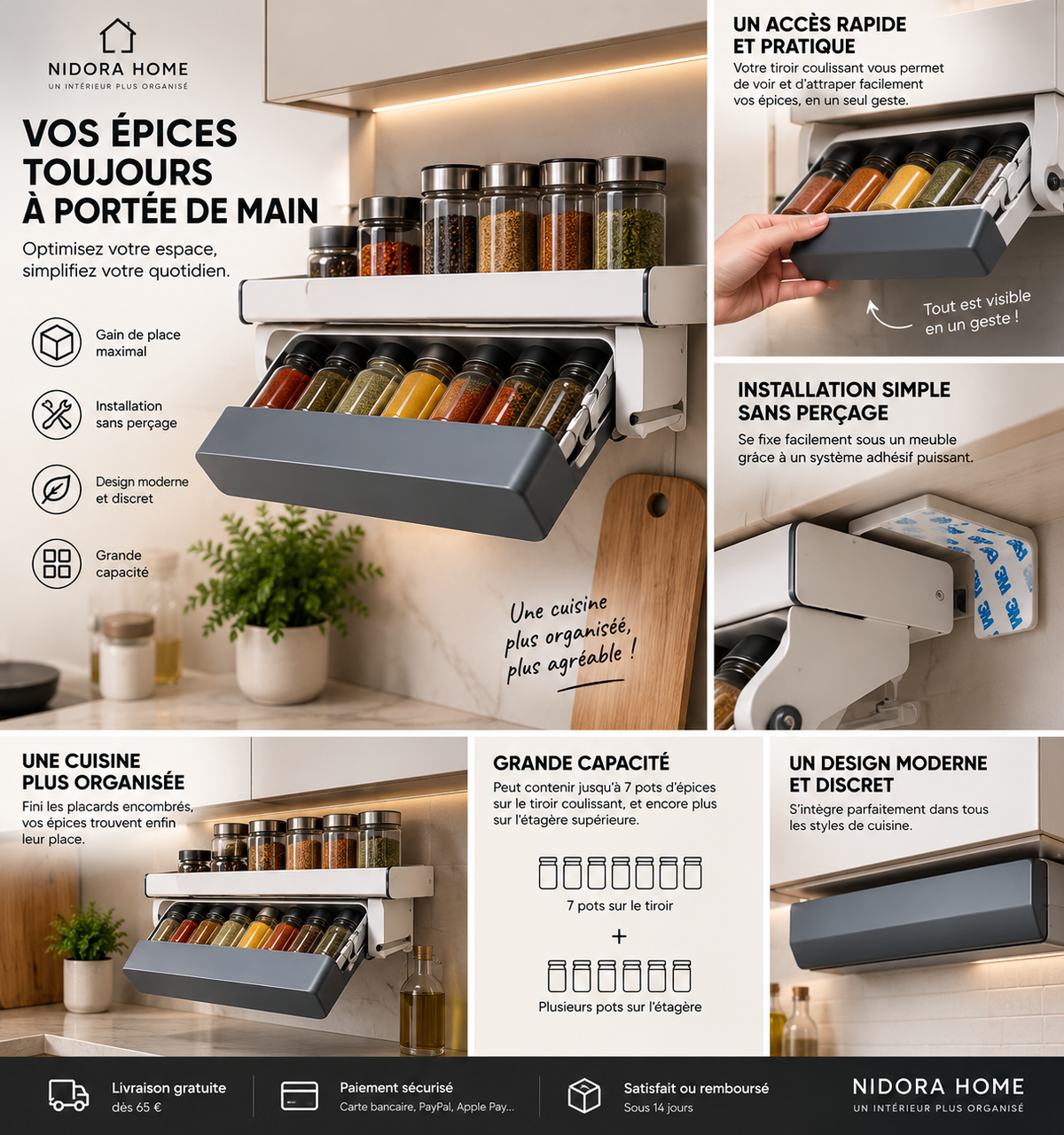 Organisateur à Épices Sous Étagère